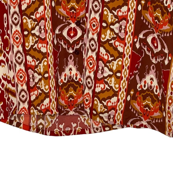 Cupcakes & Cashmere Button Up Blouse Small Women Boxy Fit Aztec Tribal Print NWT - Picture 5 of 8